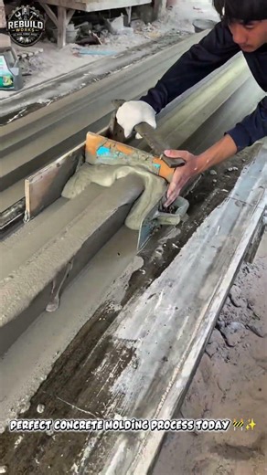 Perfect Concrete Molding Process Today 🚧✨ #ConcreteWork #Construction #Satisfying