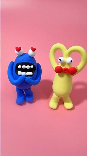 🟡 "5-Min Cute Heart-Hands Monster DIY! 😍 Funny Polymer Clay Tutorial for Beginners" 👾💛