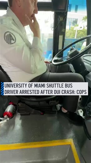 A bus driver for the University of Miami's student shuttle was arrested on DUI charges after a crash in Coral Gables. A student who was on the bus told NBC6 that he and other students were on the bus going between campuses when they noticed the driver going erratically and swerving before he crashed into roadway objects and a tree. The latest details here: http://on.nbc6.com/R8yMqD2 #um #miami #driver #coralgables #florida | NBC 6