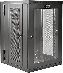 Tripp Lite 18U Wall Mount Rack Enclosure Server Cabinet, Hinged Back, 24.5 inch Depth, UPS-Depth, Standard Width for 19-inch Rack Equipment, 250 lbs Capacity, 5-Year Warranty (SRW18USDP), Alloy Steel