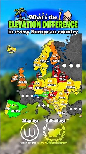 What’s the lowest and highest point in your country? #mapping #geography #shorts #countryballs #maps