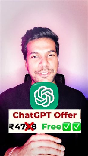 Dishank Saxena | ChatGPT GO free for entire India. Starting tomorrow November 4th 2025, ChatGPT Go is officially free. Go claim right now and share this... | Instagram