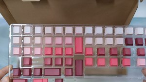 Cherry Profile Side Printed PBT Keycaps, 135 Key Minimalist Double Shot Shine Through Custom Keycap, Gradient Key Cap for Cherry MX Switches Mechanical Keyboard (Pink/Side Print)