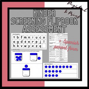 Kindergarten Screening Assessment PRINTABLE & DIGITAL (ELA and Math)