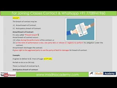 Breach of Contract and Remedies | CA, CMA, CS Law classes in Tamil | Indian Contract Act in Tamil