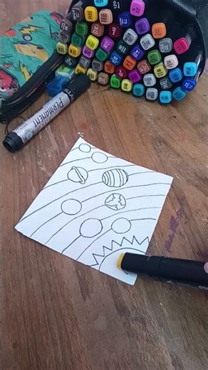 solar system drawing