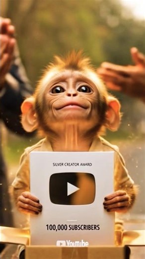 Baby Monkey ne silver play button jita | #shortsfeed #shorts ‪@MrBeast‬ ‪@souravjvlogs‬