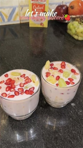 strawberry custard 🍓#food #shortvideo #cooking #youtubeshorts #recipe #reels #viral #custard #easy