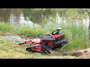 RC Mowers TK-60XP Tracked Slope Mower on Pond Vegetation