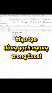 Mẹo tạo dòng gạch ngang trong excel #excel #exceltips #gạch #ngang | Chuyên trang hỗ trợ PMKT