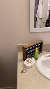 Everyone said, “don’t get married in college,” and we said SIKE!! Bonus points to whoever catches what’s written on our bathroom sign👀 #mattandabby | Matt & Abby