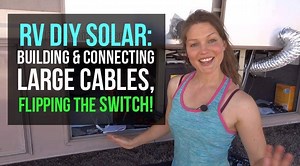 Video 5/5 of a fully detailed, powerful, custom RV solar set up for off grid living. This video shows how to make the final connections which include building large cables for your DIY off grid solar set up. SATELLITE POST: https://youtu.be/M_qBN0i9yhc SMALLER CONNECTIONS: https://youtu.be/Oiit3T5Fgfo WIRING SCHEMATIC: https://tinyurl.com/y5v4ol7d WATCH ON YOUTUBE: PART 1: https://youtu.be/-3AY8ZzNc7k PART 2: https://youtu.be/9VBwssyZFR8 PART 3: https://youtu.be/Oiit3T5Fgfo PART 4: https://youtu