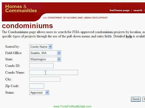 How to check for FHA-approved condos on the HUD website