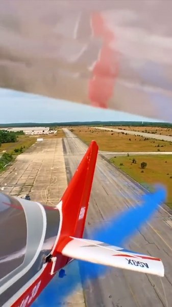 Biplane Airshow POV: Stunning Blue Smoke Trail Revealed