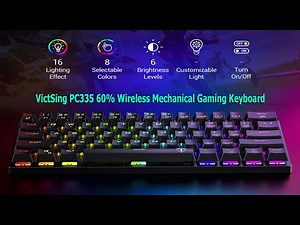 VictSing PC335 60% Wireless Mechanical Gaming Keyboard Bluetooth RGB