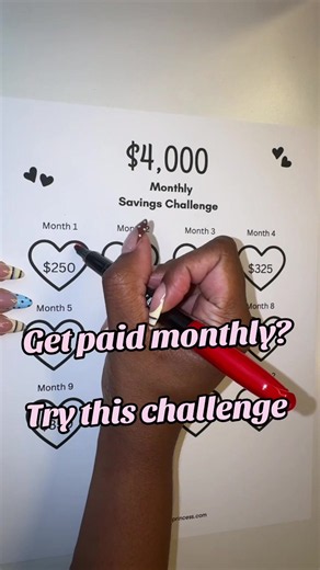 Save $4,000 in a year with this monthly savings challenge 💸 #savingmoney #savingchallenge #savingschallenge #budgeting #moneytips