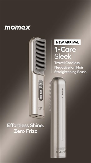 Momax Global on Instagram: "[New Arrival] Momax 1-Care Sleek Travel Cordless Negative Ion Hair Straightening Brush | Your Quick Beauty Solution! 🌟 Forget those early wake-up calls! Now you can achieve flawless hair in just minutes! With the 1-Care Sleek, you can quickly tame frizz and step out with confidence in under 5 minutes. 💇‍♀️ Key Features: → 3 Million Negative Ions: Neutralizes static and locks in moisture for smooth, shiny hair. → Cordless Design + Long Battery Life: The 8,000mAh batt