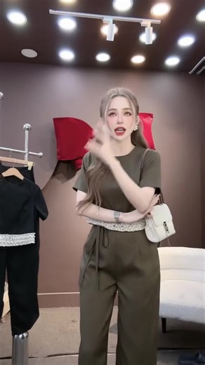 Set thiết kế CRAZYTEEN S6850 gồm áo peplum và chân váy để đi chơi ( Áo kiểu nữ/ Chân váy ) Set đồ nữ