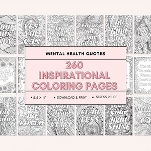 250 Adult Coloring Pages for Mental Health and Relaxation - Printable Inspirational Self Care Sheets Instant Digital Download Reduce Anxiety - Etsy