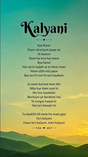 Kalyani - Shreya Ghoshal | Lyrics video | Hindi song #kalyani #kalyanilyrics