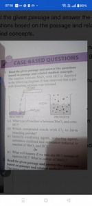 Case-Based QuestionsThe reaction between MnO2 and HCl is depi... | Filo