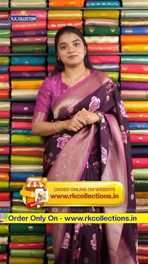 Viscose Silk Floral Digital Print And Gold Butta Saree I Wholesale Shop I@Rkcollectionssarees