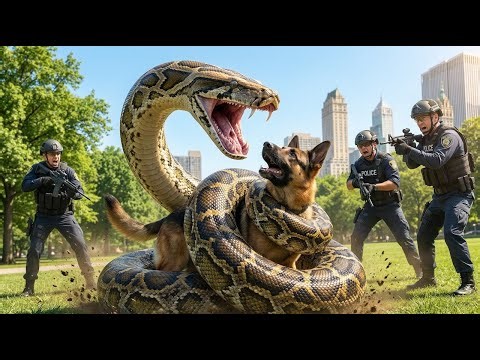 Heart-Stopping Rescue: German Shepherd Saved From Giant Python's Deadly Grip