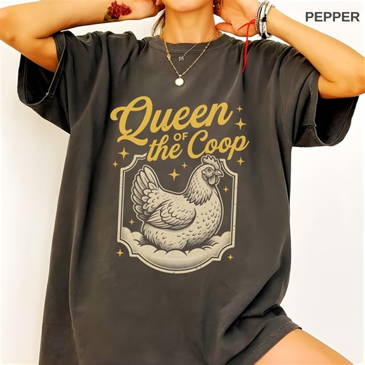 Queen of the Coop Tshirt, Chicken Mom Shirt, Funny Farm Life Sweatshirt, Backyard Chicken Gift - Etsy