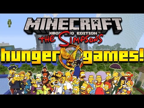 Minecraft Xbox 360: The Simpsons AMAZING! Springfield! Hunger Games Map Showcase!