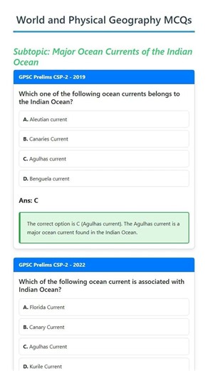 Major Ocean Currents of the Indian Ocean