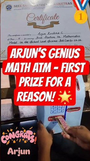 Arjun’s Smart ATM – A Mathematics Model with Real Withdrawal! 🏧✨First Prize for a Reason! 🌟