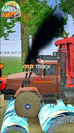 Flatbed Truck Carrying an Excavator vs Pipe Bridge! | MudRunner & BeamNG