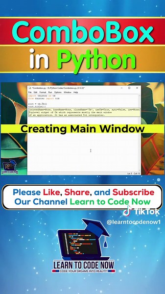 Link : ComboBox in Python Tkinter | Tkinter Drop Down List in Python for Beginners https://youtu.be/9JFzxVYnd2U #python #pythonprogramming #pythonforbeginners #pythongui #tkinter #pythonbasics #programming #pythonlanguage #development #softwaredevelopment #viralvideoシ #viralreelsfbpage #trendingnow #trendingreelsvideo #foryou #fyi #fyp #learntocodenow1