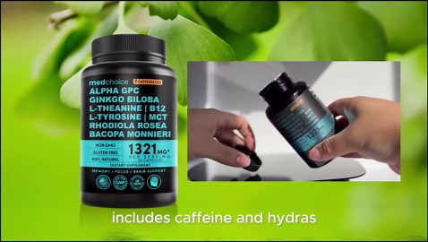 12-in-1 Nootropic Brain Supplement with Caffeine Anhydrous: Ginkgo Biloba for Brain Support, Memory and Focus - B12, Alpha GPC, L Theanine and Choline Supplements with Bioperine with 1321mg (60ct)