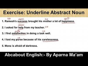 Exercise: Underline the Abstract noun | Abstract Noun practice set | English Grammar