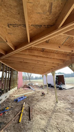 Building a Barn Overhang in Wade, North Carolina