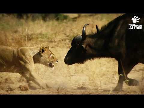 Lion vs. Buffalo: How This Chase Takes an Unexpected Turn | Nature is Brutal