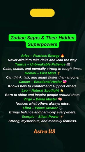 Zodiac Signs & Their Hidden Superpowers #astrology #zodiac #horoscope