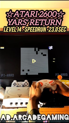 Atari Yars' Return Level 14 Speedrun 23.0s Gameplay (Hard Mode)