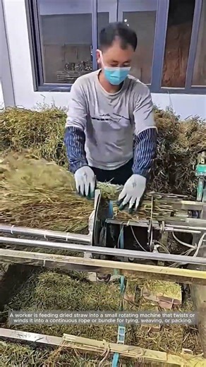 Making Straw Rope with a Small Twisting Machine