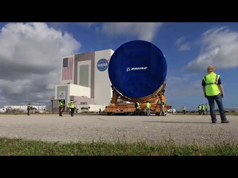 Artemis III Core Stage Transported to Vehicle Assembly Building