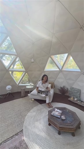 nathalie kelley mallqui ☀️ on Instagram: "What if the world’s most beautiful home could also be the most affordable? 🌍✨ This is a @geoship dome home. A light-filled, circular sanctuary designed to align with the rhythms of nature and the human body. It looks like concrete, but it’s actually made from an all-natural bioceramic material similar to the composition of human bone and sea shells. That means it’s completely non-toxic, highly resistant to mold and bacteria, and 3-5 times stronger than