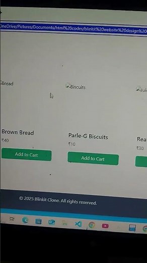 Blinkit Website Clone Using HTML, CSS & Bootstrap | Full Code in One File!
