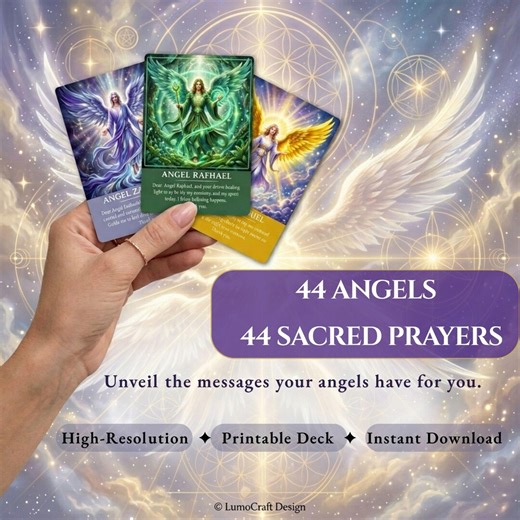 44 Angel Oracle Cards Digital Download, Archangel Prayer Cards, Daily Guidance Deck, Spiritual Meditation Tool, Printable Oracle Deck Prayer - Etsy