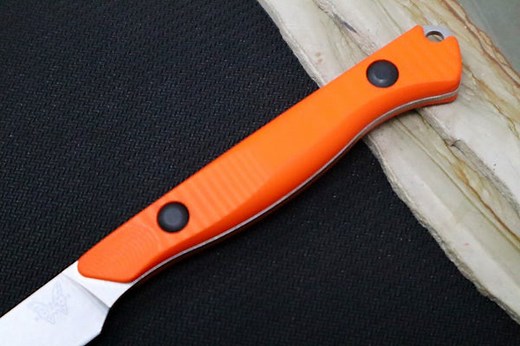 Benchmade 15700 Flyway - Straight Back Blade / CPM-154 Steel / Orange G10 Handle Scales / Boltaron Sheath
