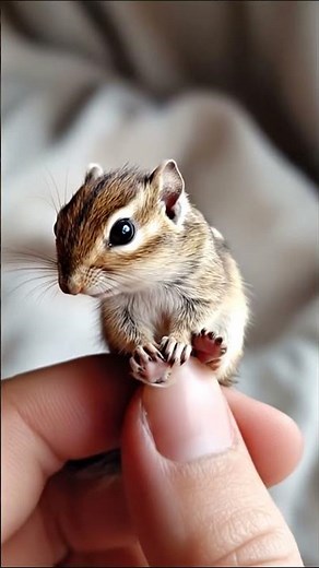 The Cutest Baby Chipmunk Moment! 🐿️🤏