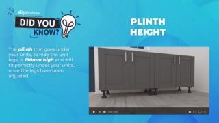 Did you know? The plinth that goes under your units, to hide the unit legs, is 150mm high and will fit perfectly under your units, once the legs have been adjusted. If you want to test your knowledge with our kitchen planning quizzes, then why not have a go here: https://bit.ly/DIY-Quiz #Kitchens #DIYKitchens #Quiz | DIY Kitchens