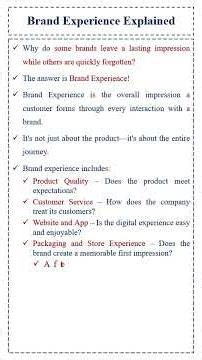 Brand Experience Explained | Why Customers Remember Brands | MBA Marketing Shorts