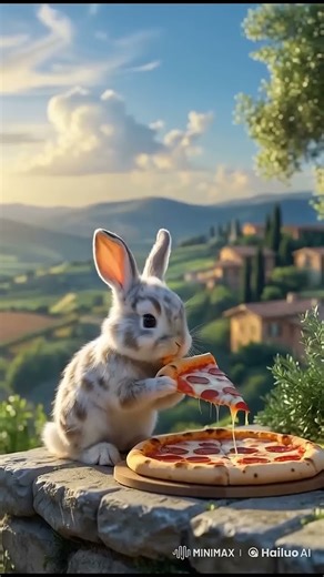 BUNNY EATING PIZZA 🍕 #animals #cuteanimals #animalasmr #rabbit #funnypets #bunny #cutebunny #cute