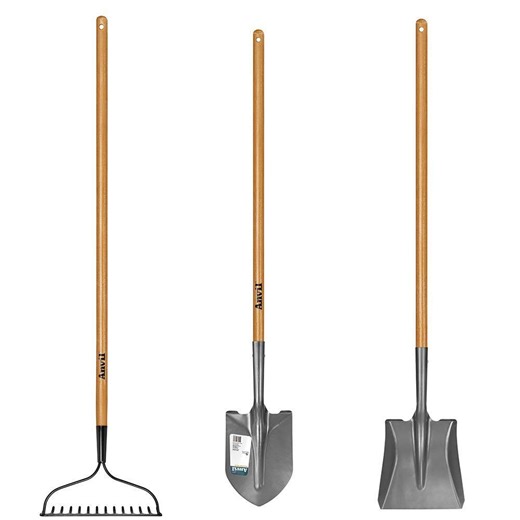 Anvil 3-Piece Anvil Garden Tool Set (Transfer Shovel, Digging Shovel Bow Rake) - The Home Depot